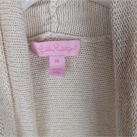 Lilly Pulitzer Tatum Long Fringe Hem Cardigan Off-white Size M - Picture 7 of 8